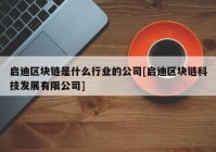 启迪区块链是什么行业的公司[启迪区块链科技发展有限公司]